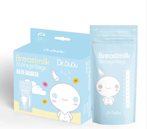 Individuell bedruckte Stand-up-Verpackungen aus Kunststoff, wiederverwendbare Haustier-/Pe-BPA-freie Muttermilch-Aufbewahrungsbeutel