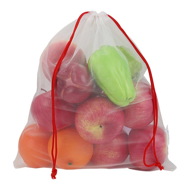 Umweltfreundliche Netzbeutel mit Kordelzug für Obst und Gemüse