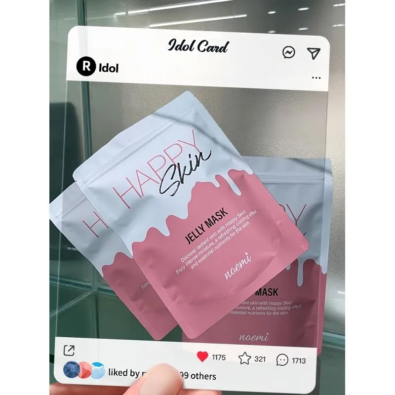 Heißer Verkauf Individuell bedruckte 3-seitig heißversiegelte kosmetische Kunststoff-Aluminiumfolie-Gesichtsmasken-Verpackungsbeutel