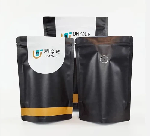 Kundenspezifische Verpackung: Stehkaffeebeutel, Mylar-Kunststoffbeutel, Kaffeebeutel mit Ventil für Kaffee, Doypack-Verpackung für Bohnen und Pulver
