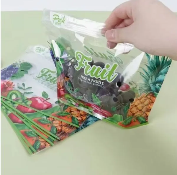 Großhandel Hochwertiger Standbeutel für Obst und Gemüse mit Griff und Luftloch
